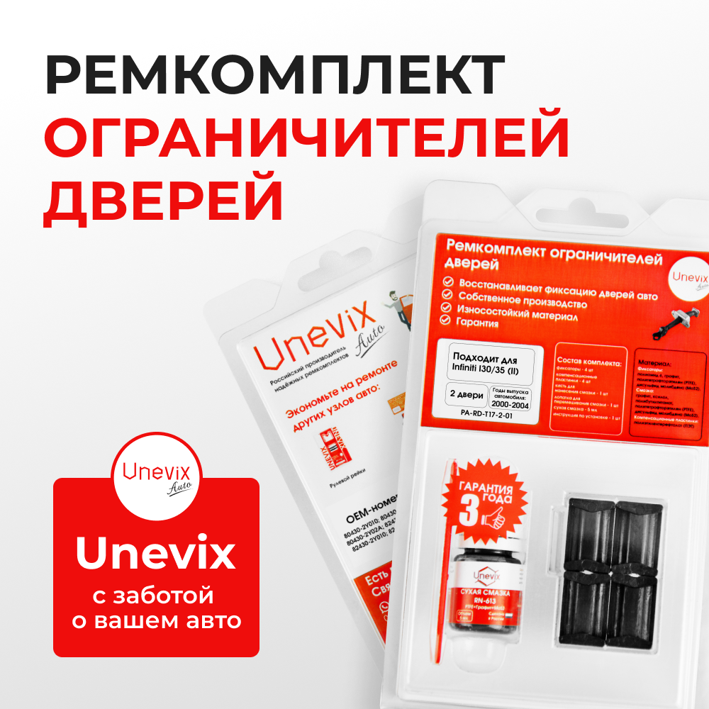Ремкомплект ограничителей дверей Infiniti I30/I35 (II) A33 (2 двери, тип 17) 2000-2004
