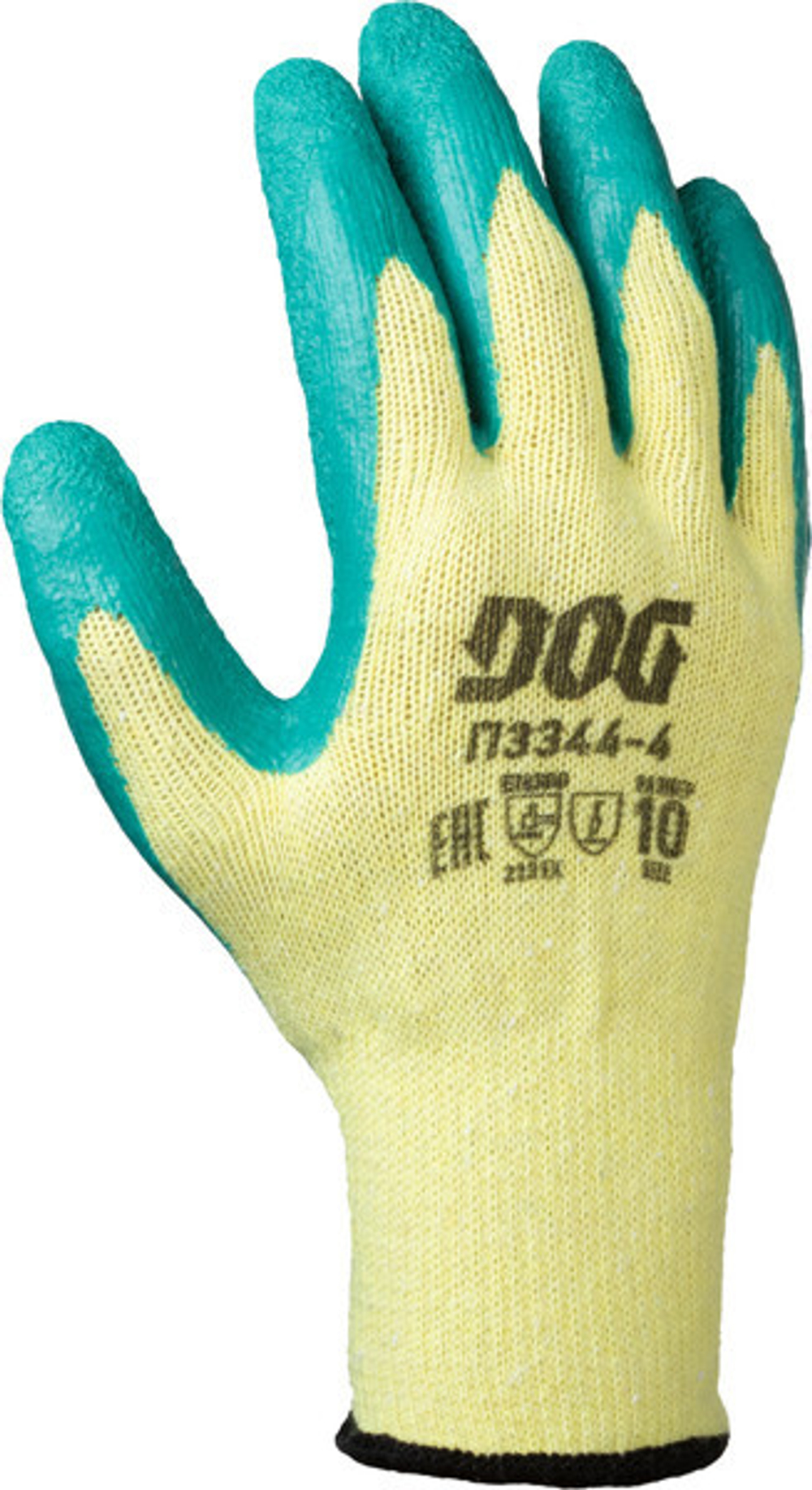 Перчатки DOG ГЕНА L3344-4 с латексным рельефным покрытием (70%х/б, 30% п/э)