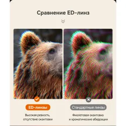 Бинокль Eyeskey Vigil - 12x50, сравнение ED-линз с другими