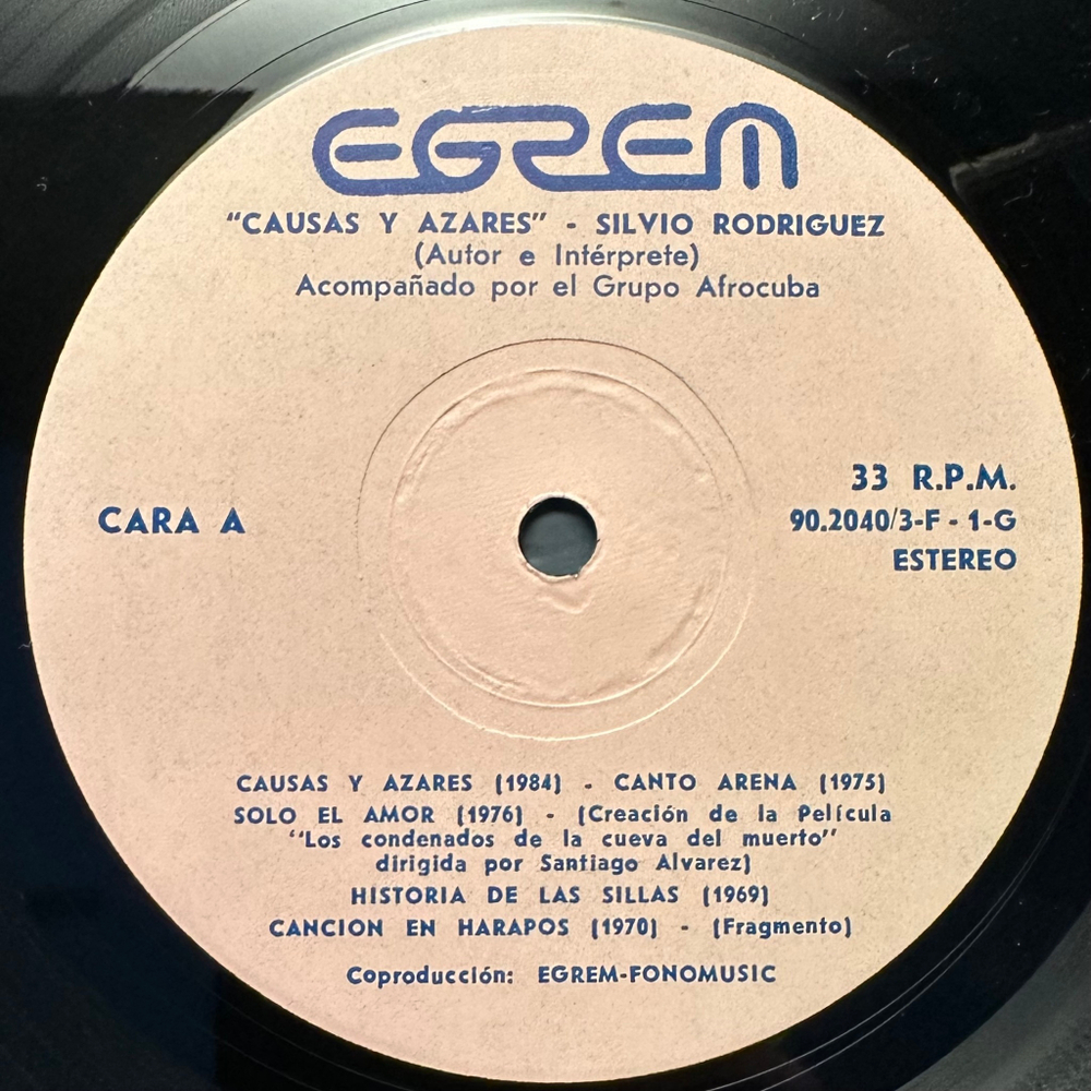 Silvio Rodriguez - Causas Y Azares 2LP (Испания 1986г.)