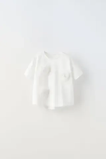 ZARA Футболка с аппликациями "розы"
