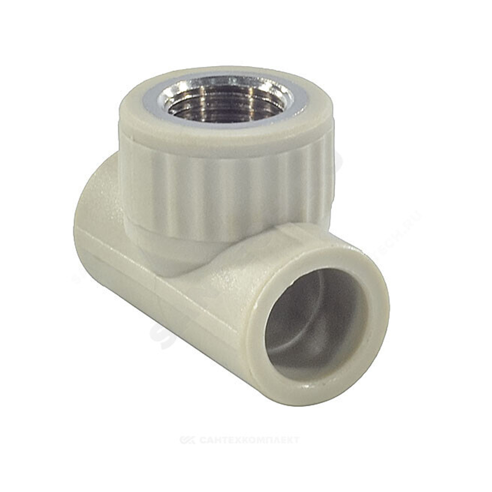 Тройник PP-R комбинированный серый Дн 20х1/2" ВР VALFEX 10127020Г