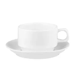 Чайная пара 250 мл белая d 9,5 см h6,2 см фарфор Stackable P.L. Proff Cuisine [4]