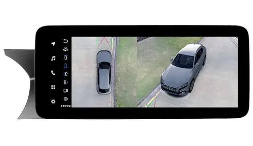 Магнитола для Mercedes-Benz C W204 2011-2014 NTG 4.5 (рамка 9) - Teyes LUX ONE 360 монитор 12.3" 2K QLED на Android 10, Быстрая, CarPlay, 4G SIM-слот, 4 камеры в комплекте