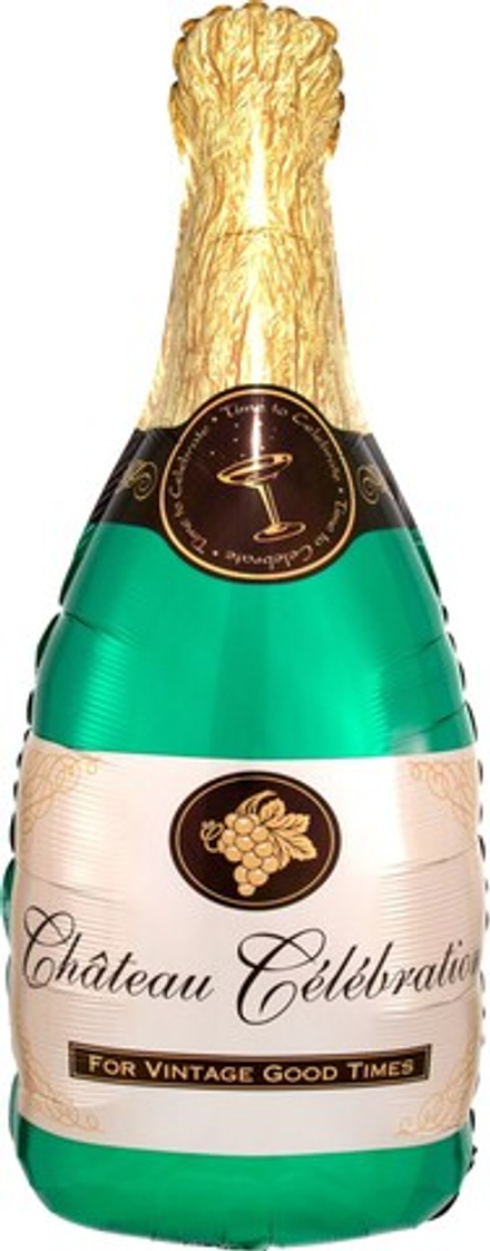 Шар с гелием 39/99 см Фигура, Бутылка Шампанского, 1 шт