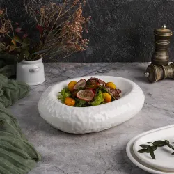 Блюдо овальное для подачи 22,5*18,5 см h5,5 см Organic белое фарфор P.L. Proff Cuisine [3]