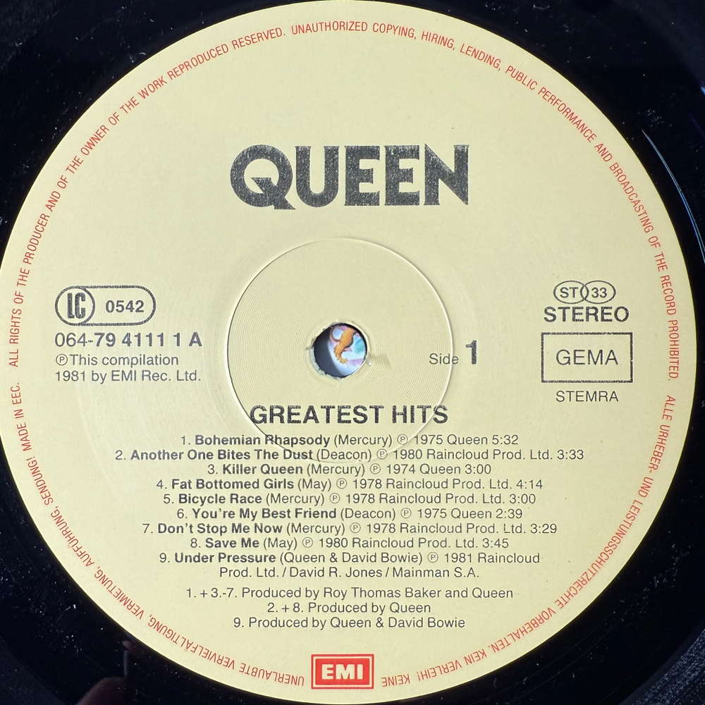 Queen - Greatest Hits (Европа 1981г.)