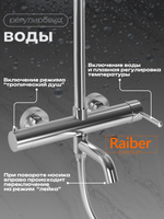 Душевая система Raiber Premium, Graceful RP-006, цвет хром