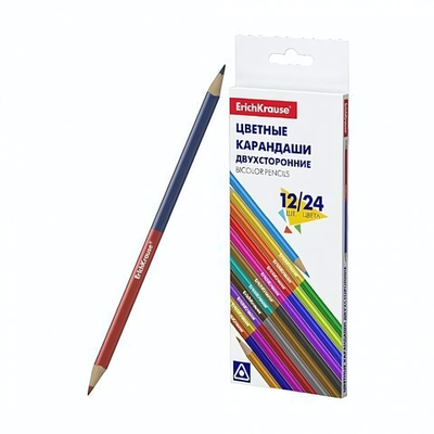 Карандаши 12 шт. Bicolor 24цв. трехгран. Basic (Erich Krause)