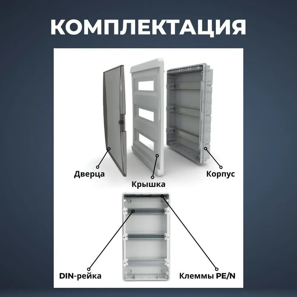 IEK TEKFOR Корпус пласт. ЩРВ-П-24 IP41 черн. прозр. дверь
