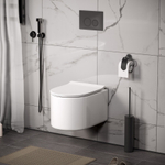 Унитаз подвесной Grossman Thin Rim GR-5606SQ (500х360х362) тонкий ободок,белый с тонкой крышкой,микролифт,смыв торнадо,1 место