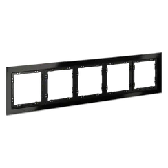 Рамка стеклянная на 5 постов Voltum S70 Черный VLS110508