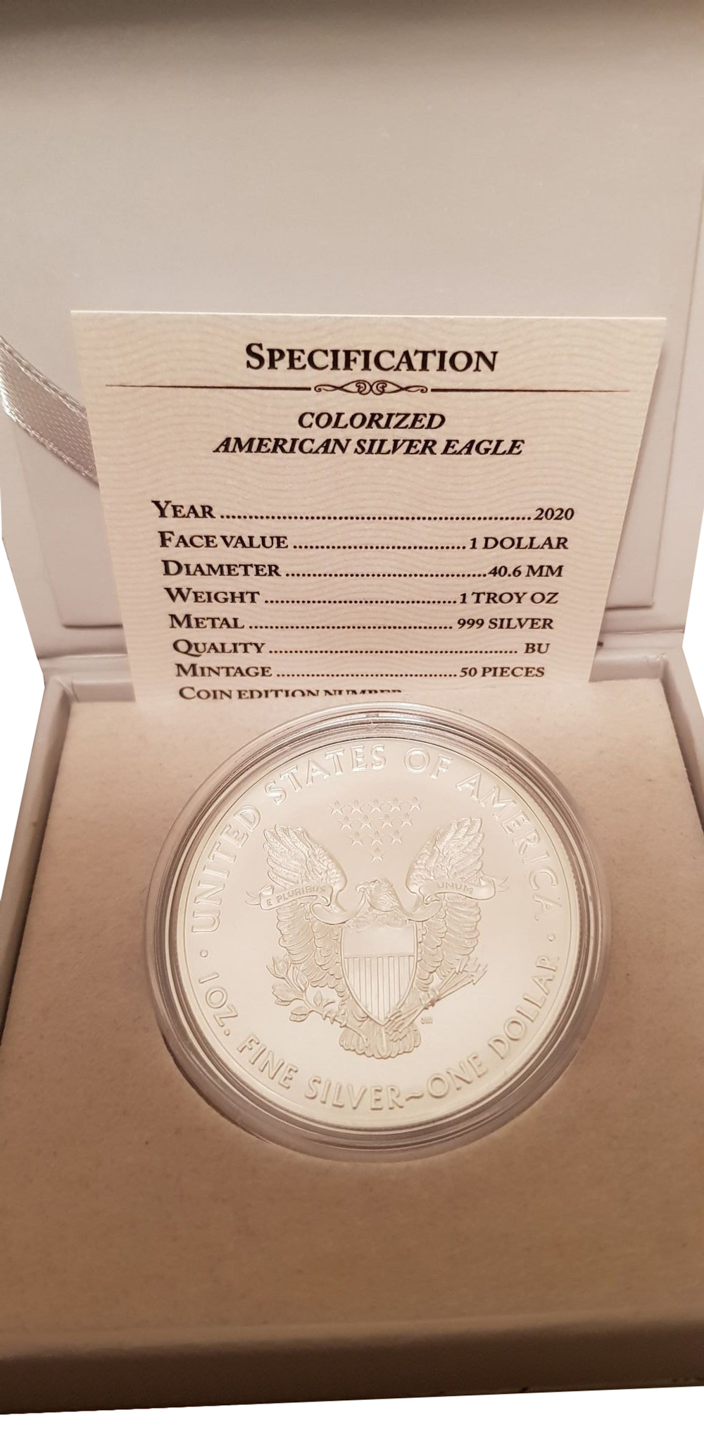 1 ДОЛЛАР США 2021. Свобода. Звездная ночь. Серебро 999пр. 31.1гр. РЕДКАЯ