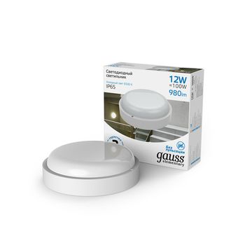 Светодиодный светильник Сауна Gauss 12W IP65 6500K 126411312