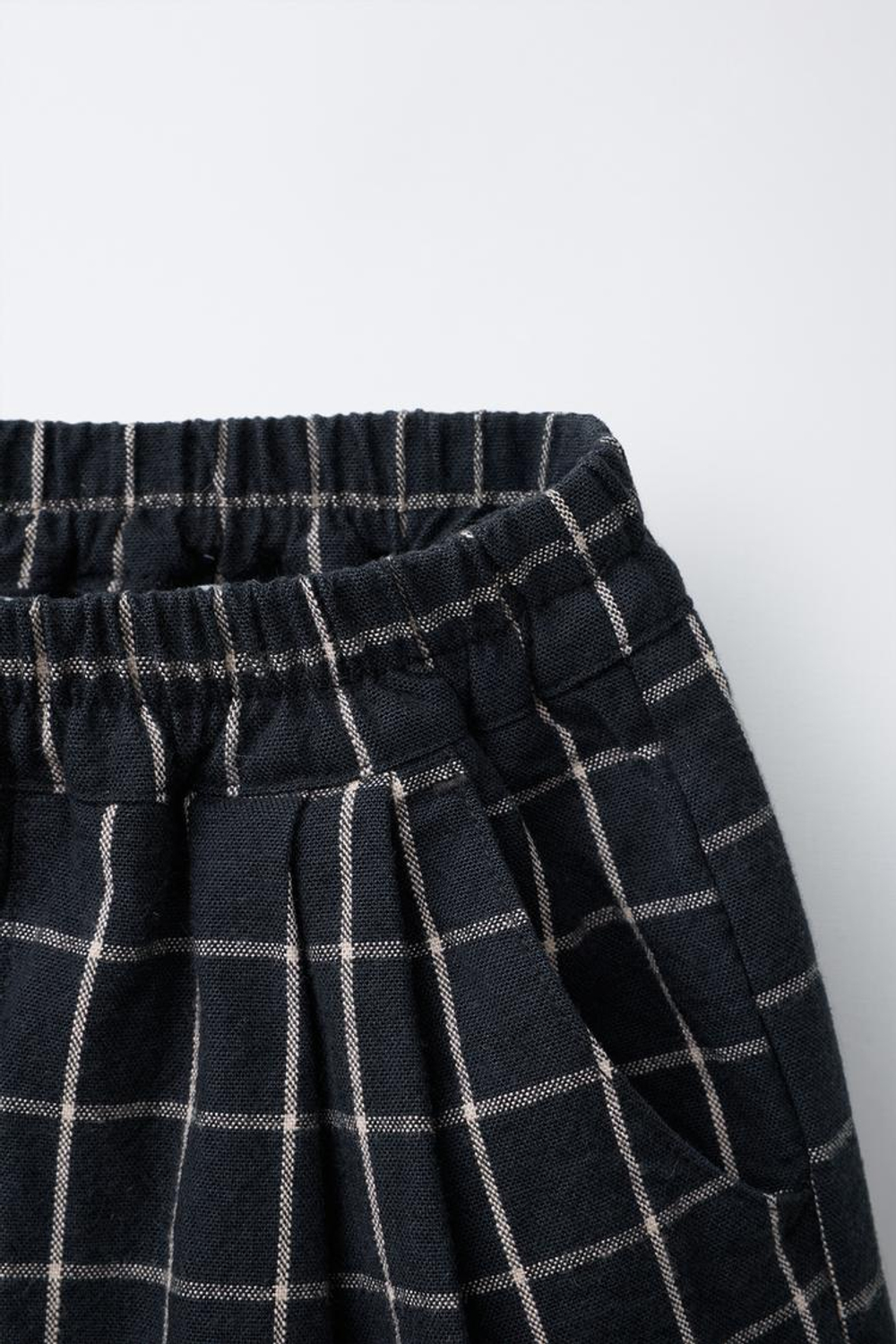 ZARA БРЮКИ COMFY BALLOON В КЛЕТКУ, АНТРАЦИТОВО-СЕРЫЙ
