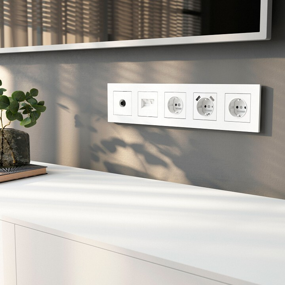 Рамка на 5 постов Werkel Slab белый софт W0052961