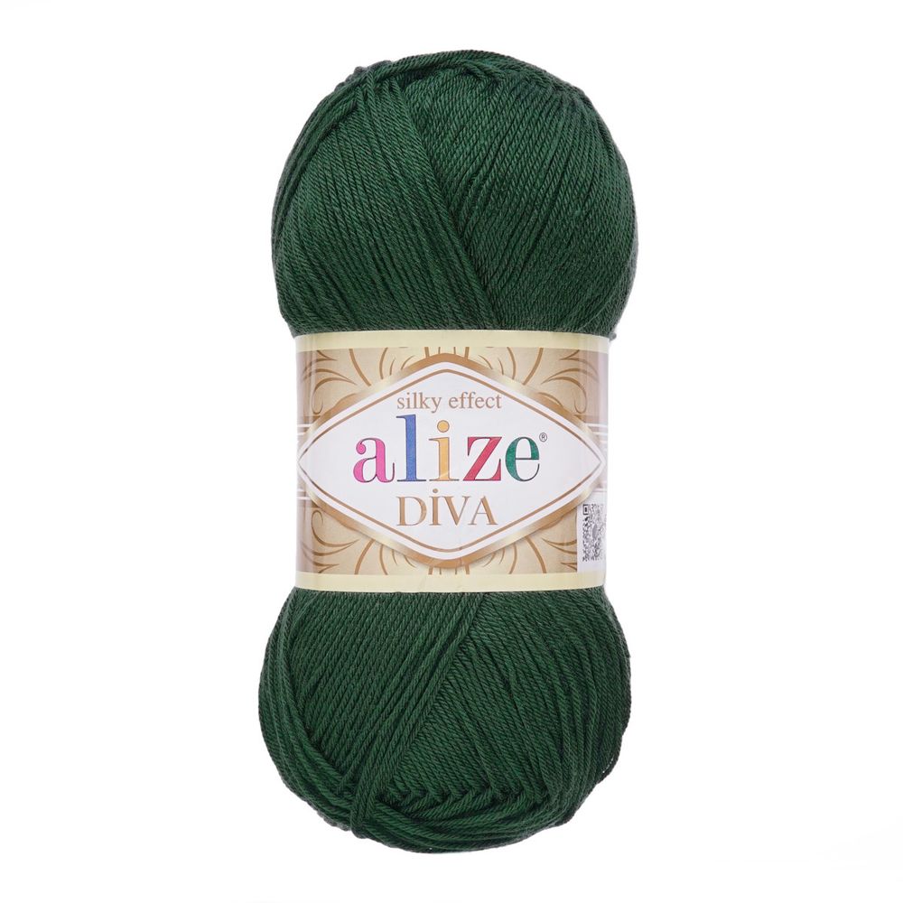 Пряжа Alize (Ализе) Diva / уп.5 мот. по 100 г, 350м, 131 хаки A
