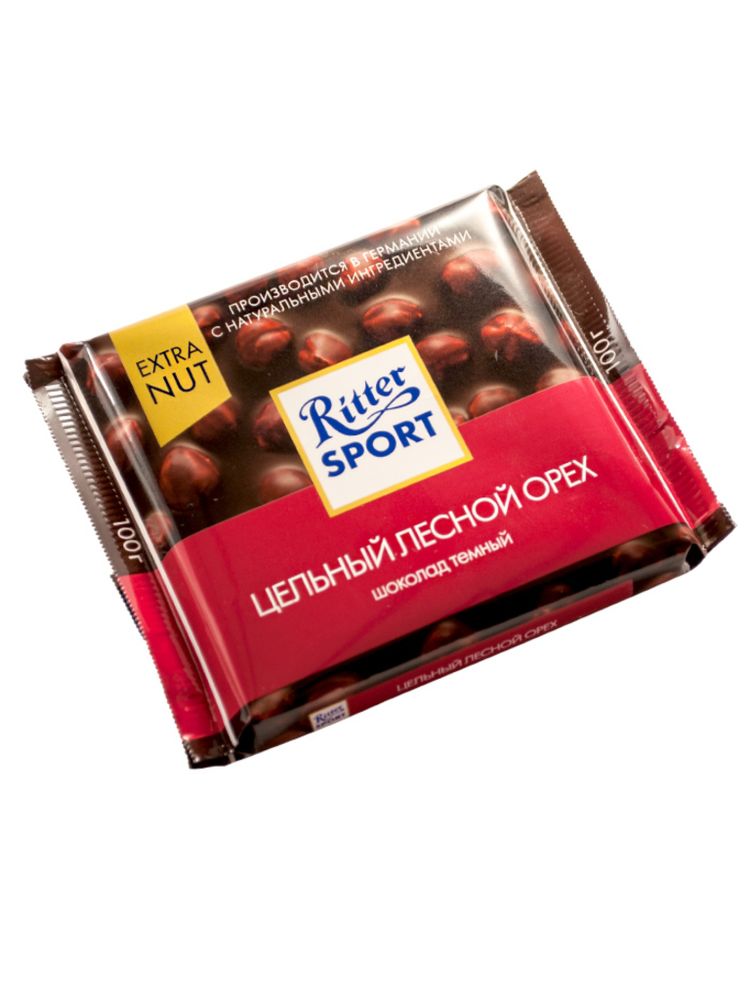 Шоколад тёмный Ritter Sport Цельный лесной орех 100 г