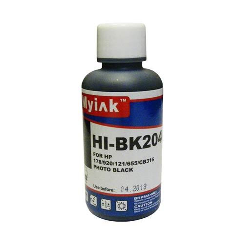 Чернила MyInk тип HI-BK204 Gloria для HP 178/121/655/901/920, CB317/CB322 (100мл, photo black, Dye) Чернила MyInk тип HI-BK204 Gloria для HP 178/121/655/901/920, CB317/CB322 (100мл, photo black, Dye)