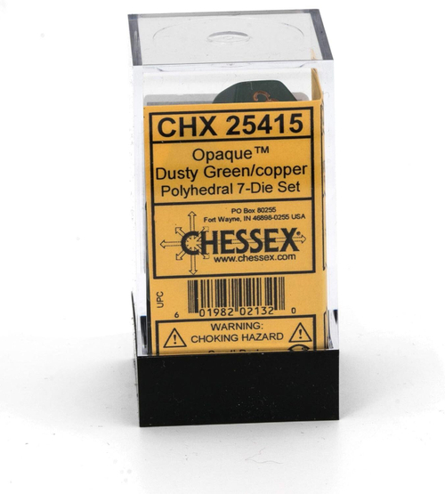 Chessex 7-dice set Dusty Green/Copper
