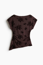 Асимметричный топ из флокированной сетки - H&M