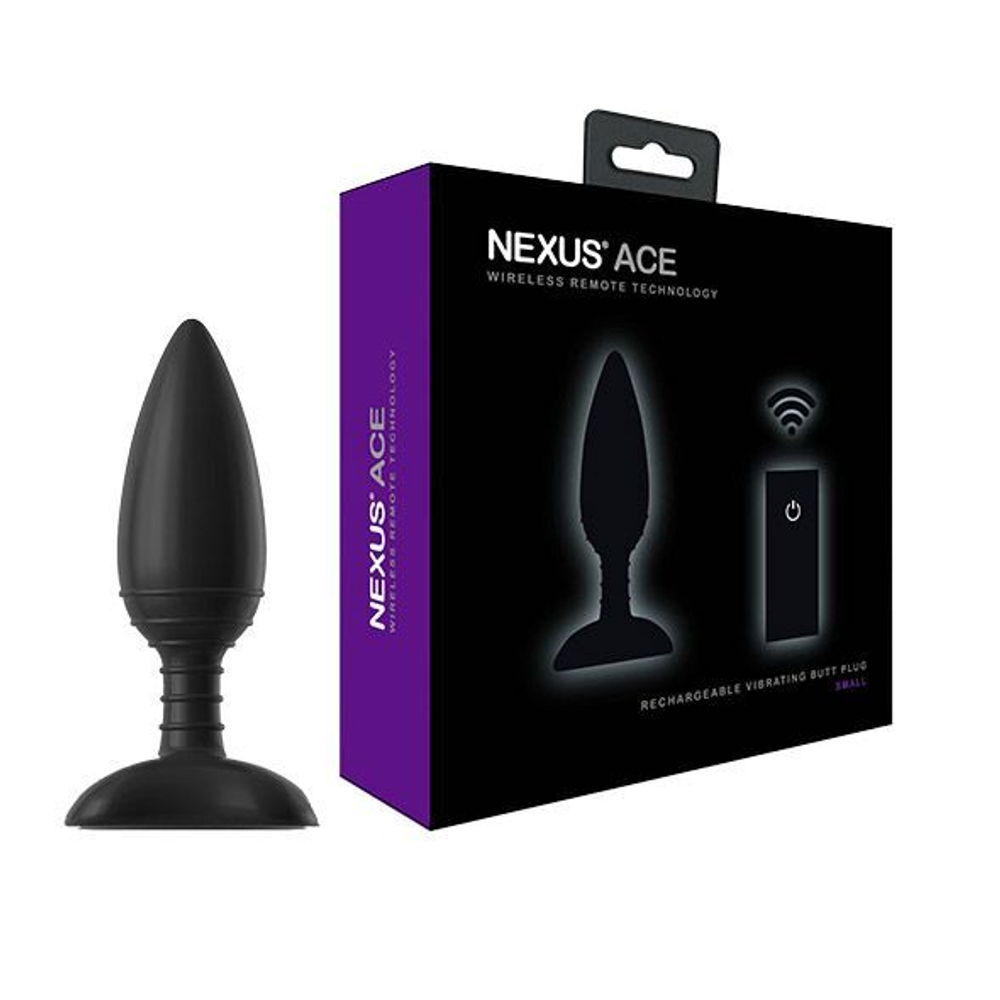 Чёрная вибровтулка NEXUS ACE SMALL с дистанционным управлением - 10 см. (Цвет: черный)