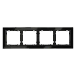 Рамка стеклянная на 4 поста Voltum S70 Черный VLS110408