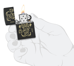Зажигалка ZIPPO Masked Joker Design с покрытием Black Matte, латунь/сталь, черная, 38x13x57 мм, шт