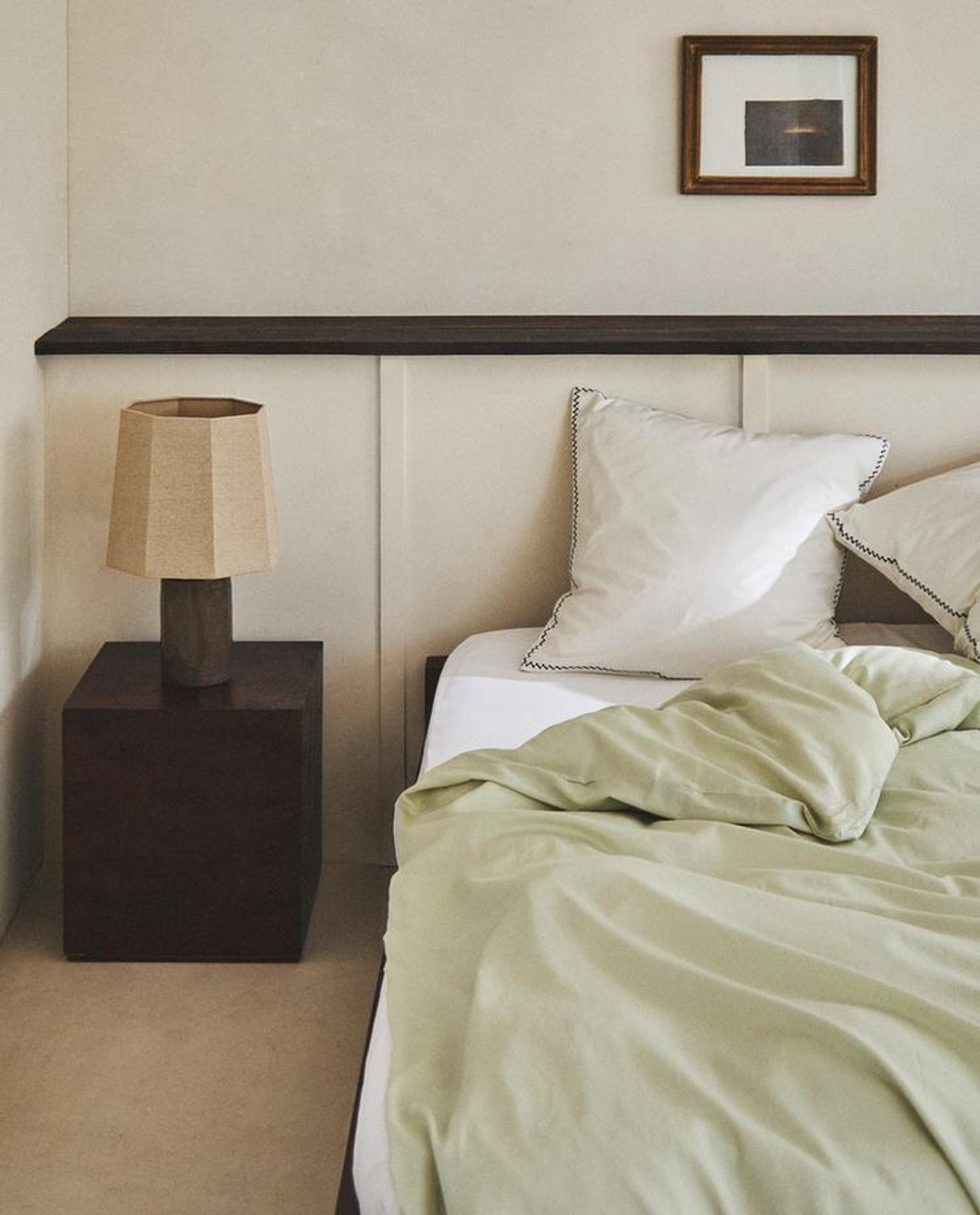 ZARA HOME САТИНОВЫЙ ПОДОДЕЯЛЬНИК, МЯТНЫЙ