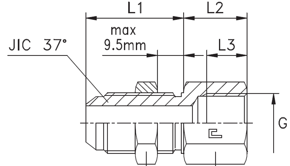 Соединение PD JIC 1.1/16 - BSP 3/4