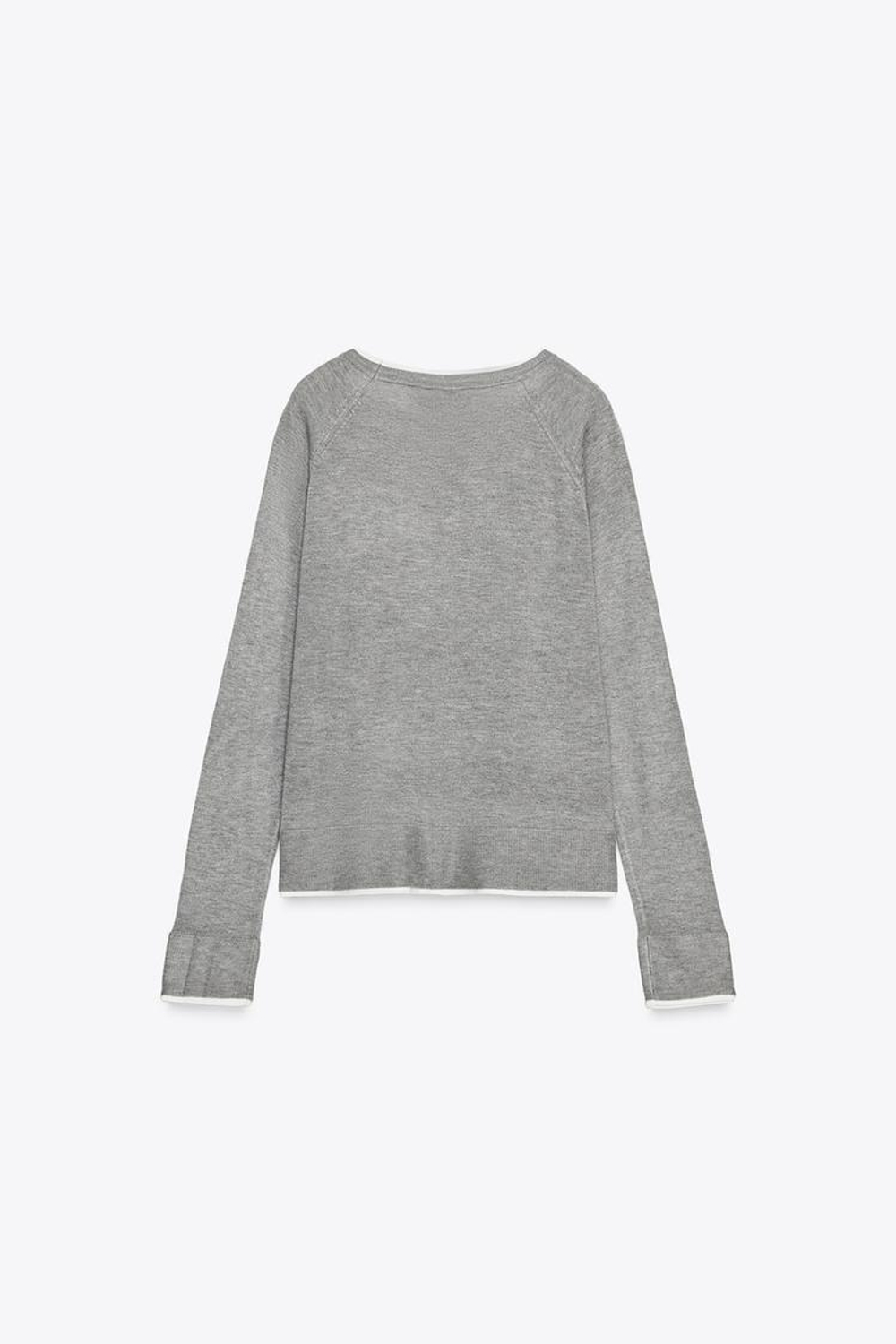 ZARA ТРИКОТАЖНЫЙ ДЖЕМПЕР, СЕРЫЙ МЕЛАНЖ