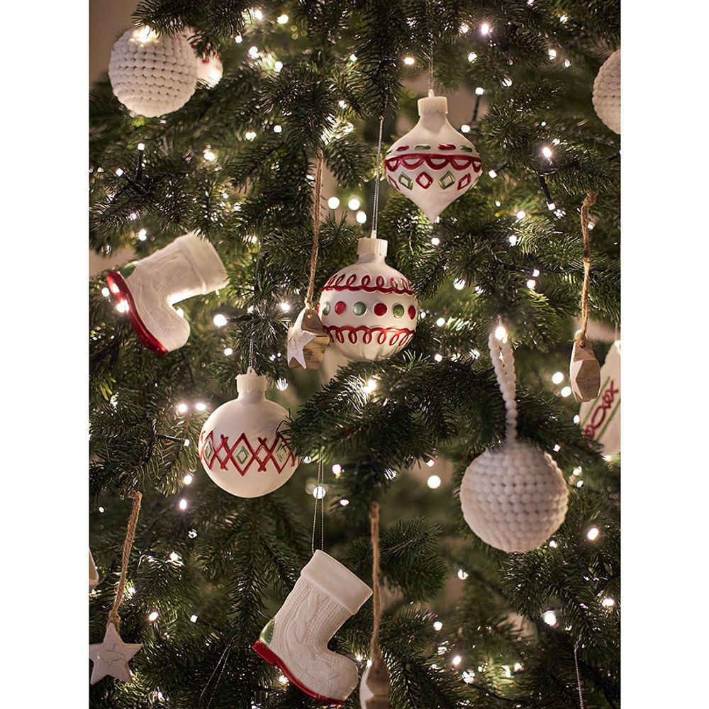 Набор ёлочных украшений с подсветкой Festive embroidery из коллекции New Year Essential, 4 шт.