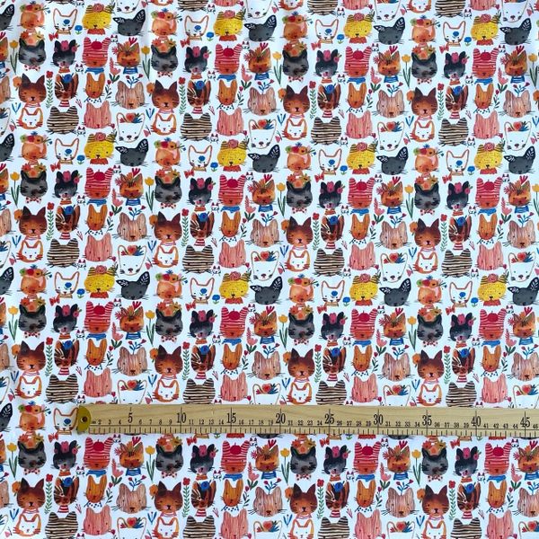 ЦВЕТНЫЕ МИНИ КОТИКИ, 100% хлопок, Handmade Fabrics 7