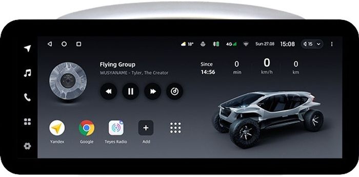 Магнитола для Hyundai Verna 2006-2010 (рамка серебро) - Teyes LUX ONE ROUND монитор 12.3" 2K QLED на Android 10, Быстрая, CarPlay, 4G SIM-слот