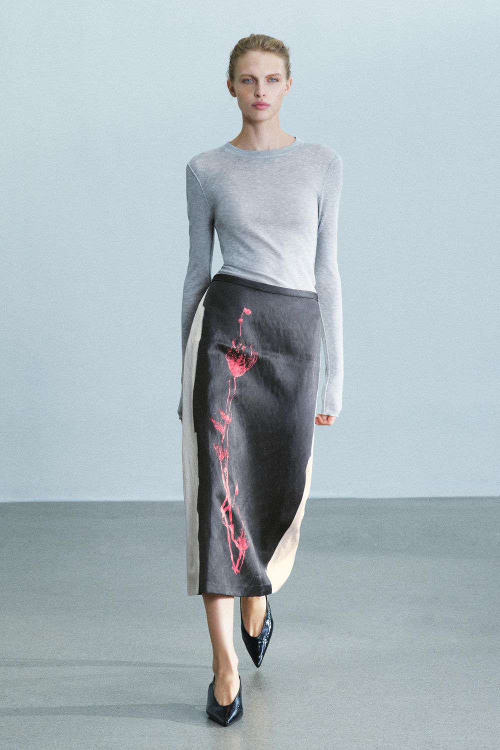 ЮБКА МИДИ С ПРИНТОМ — ZW COLLECTION — ZARA