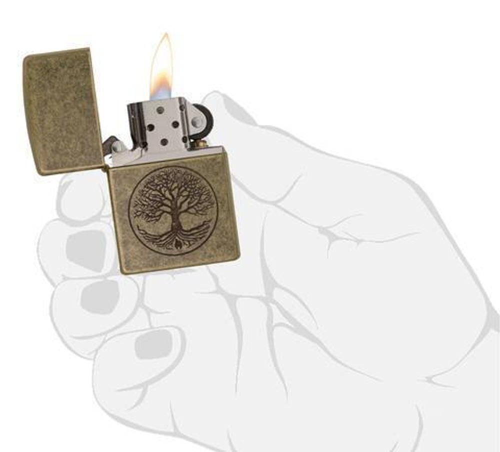 Зажигалка Zippo Classic с покрытием Antique Brass™, латунь/сталь, медная, золотистая, матовая, 36х12