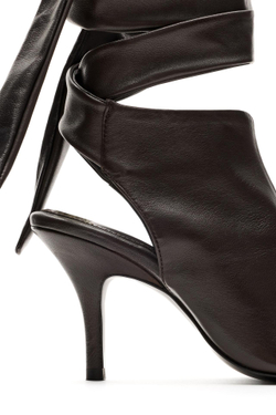 Massimo Dutti Туфли на высоком каблуке со шнуровкой - Limited Edition, коричневый