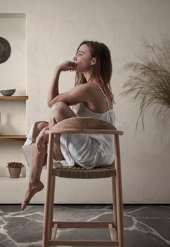 Полубарный стул Glynis эвкалипт цвет бежевый