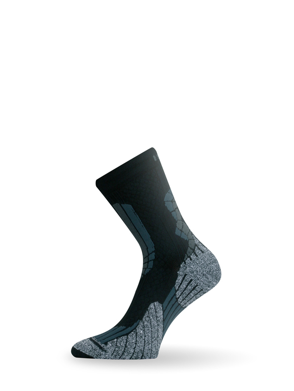 Носки Lasting ITU 900, microfiber+polypropylene, черный с серыми полосками, размер M , ITU900-M
