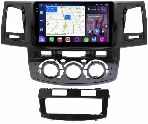 Магнитола для Toyota HiLux 7 2011-2015 - FarCar S500-TS10 монитор 9.5" QLED на Android 14, Быстрая, CarPlay, 4G SIM-слот