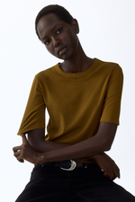 Облегающая футболка в рубчик — круглый вырез - H&M