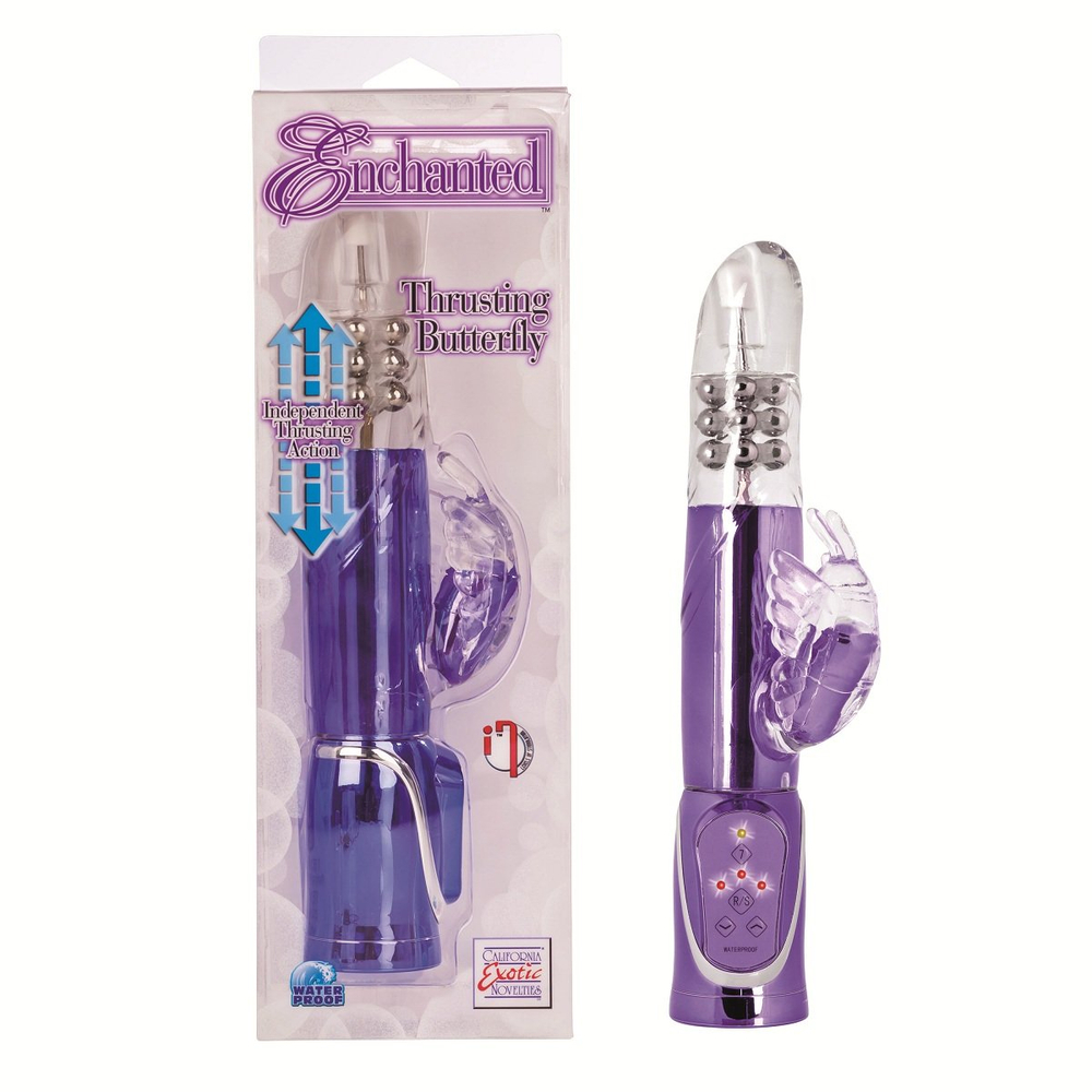 Фиолетовый хай-тек вибратор Enchanted Butterfly - 25,8 см. (Цвет: фиолетовый)
