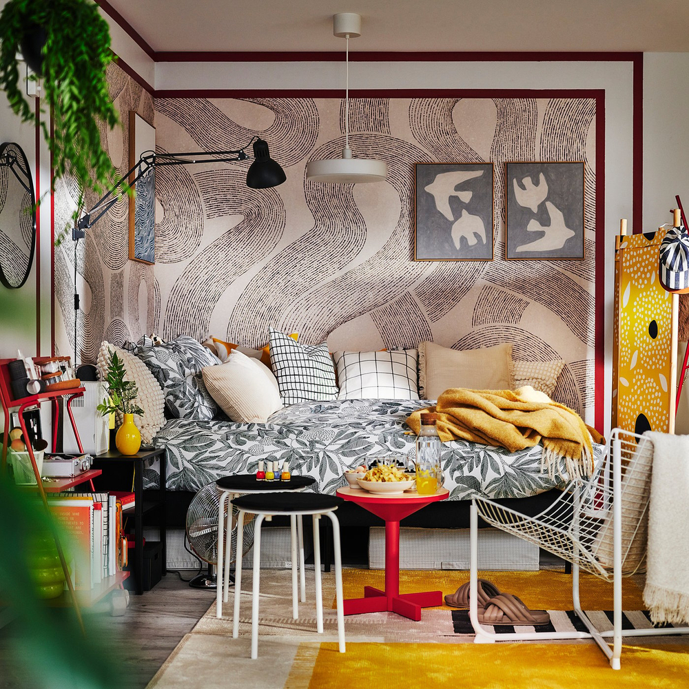 IKEA BROKDRACENA  (ИКЕА БРОКДРАЦЕНА)  -  Пододеяльник и 2 наволочки - белый/чёрный 200x200/50x60 см