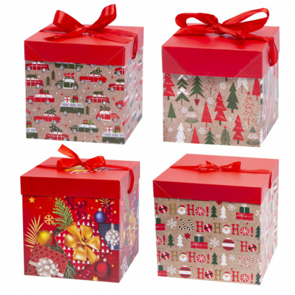 Коробка складная 22*22*22 Новогоднее ассорти