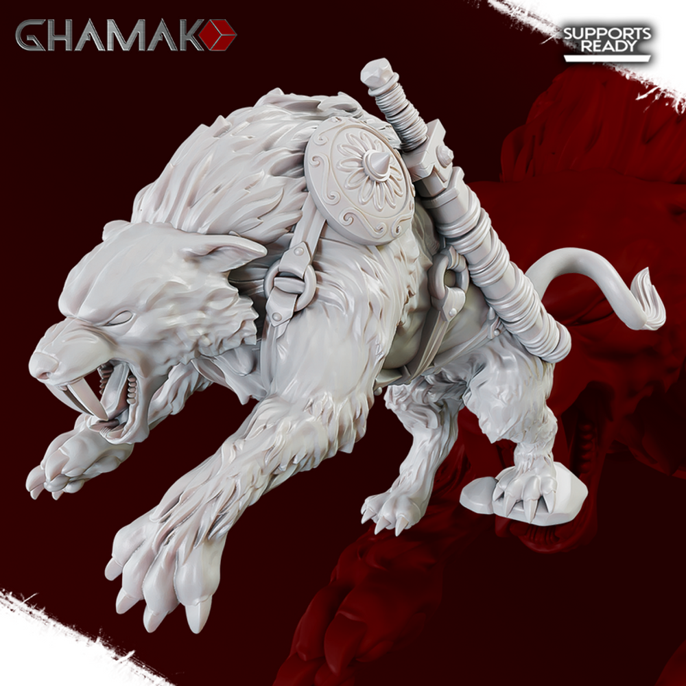 Grand Alliance Destruction Ogor Mawtribes Ogre Kingdoms Саблезубый зверь огров №1 миниатюра для dnd, днд, pathfinder, фентези, Настольная игра, НРИ, Варгейм, РПГ