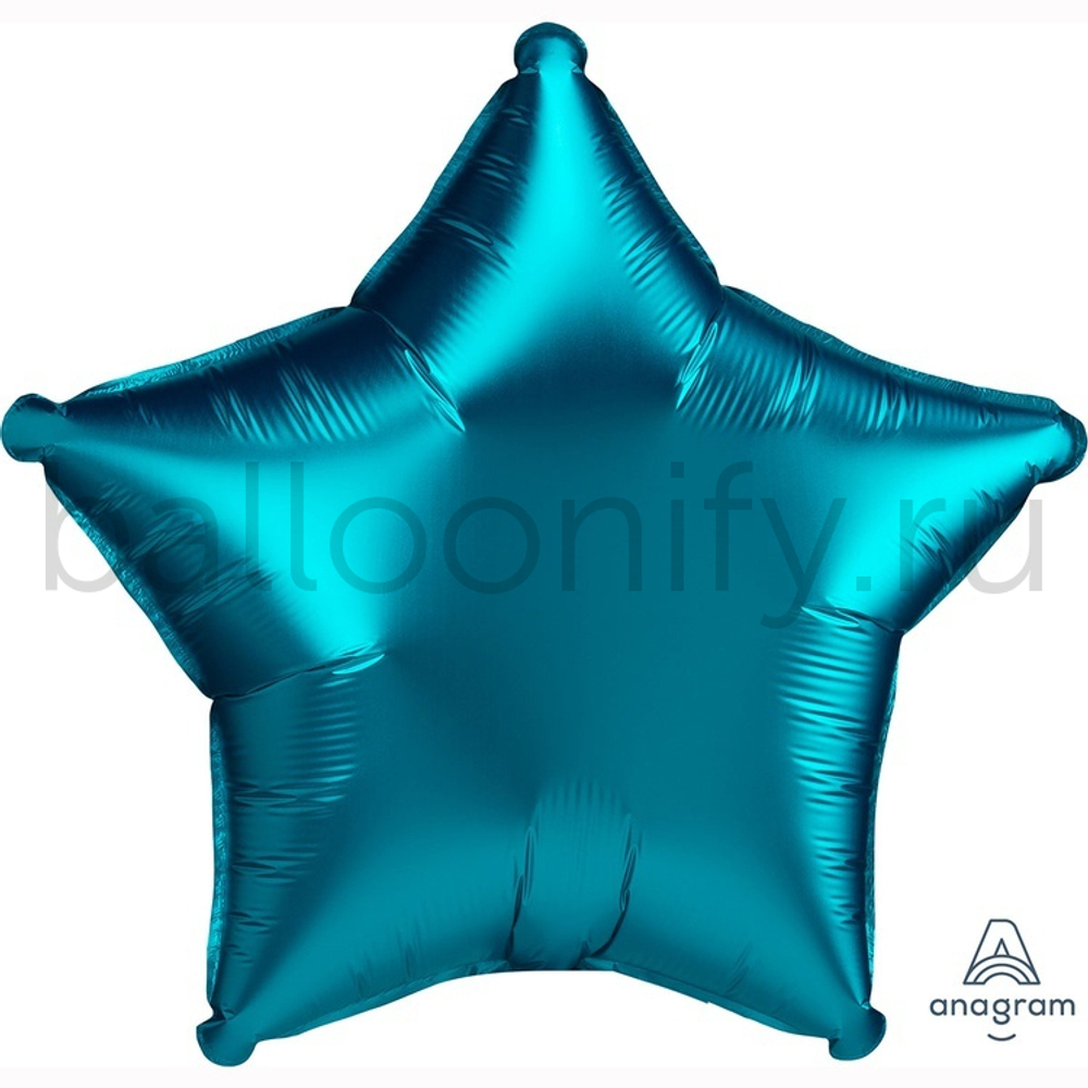 Фольгированная фигура, звезда, 19"/48СМ Сатин Aqua
