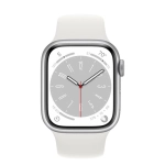 Apple Watch Series 8, 45 мм, из алюминия серебристого цвета, спортивный ремешок
