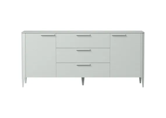 Тумба Type, массив дуба, 2 двери, 3 ящика (светло-серый RAL 7035)