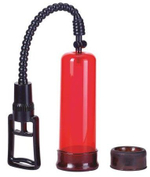 Вакуумная помпа с двумя сменными насадками NEW STAY HARD PUMP CLEAR RED (Цвет: красный)