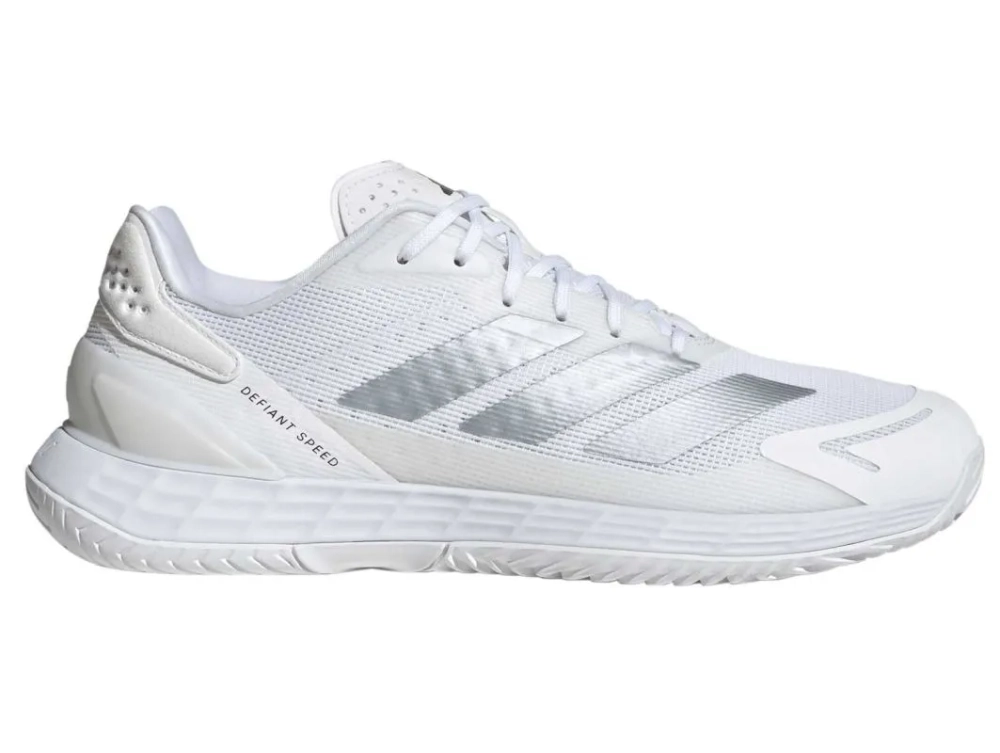 Мужские кроссовки теннисные Adidas Defiant Speed 2 M - cloud white/tech grey metallic/maroon